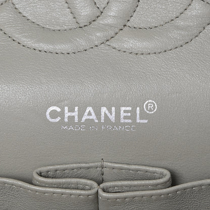Chanel Lambskin Quilted Medium Double Flap Light Grey 8 of 9