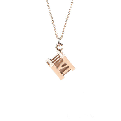 Tiffany 18K Rose Gold Atlas Cube Pendant Necklace 4 of 7