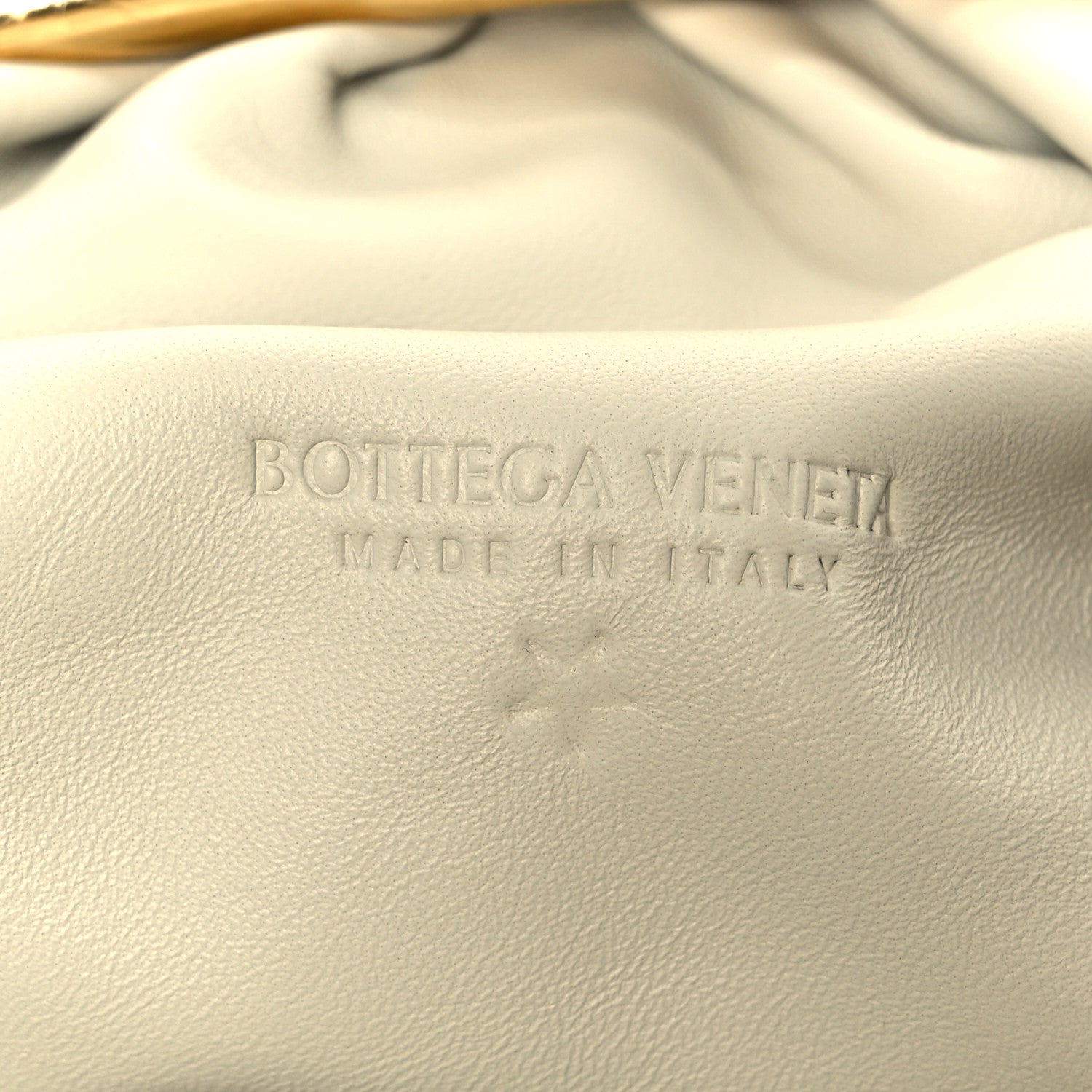 Bottega Veneta Metallic Crinkled Lambskin The Pouch Oversized Clutch Oro 6 of 11