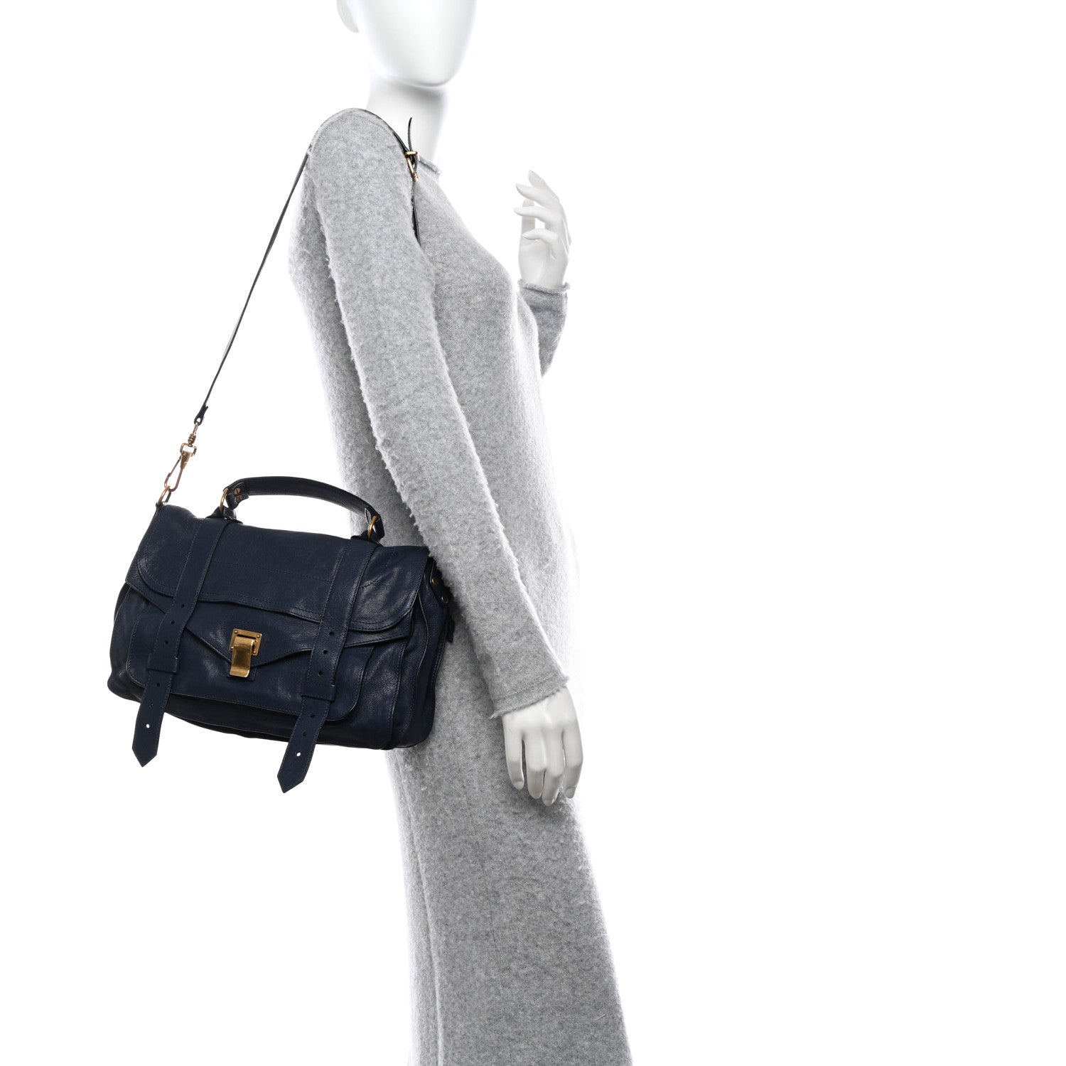 Proenza Schouler Lambskin Medium PS1 Satchel Navy 2 of 13