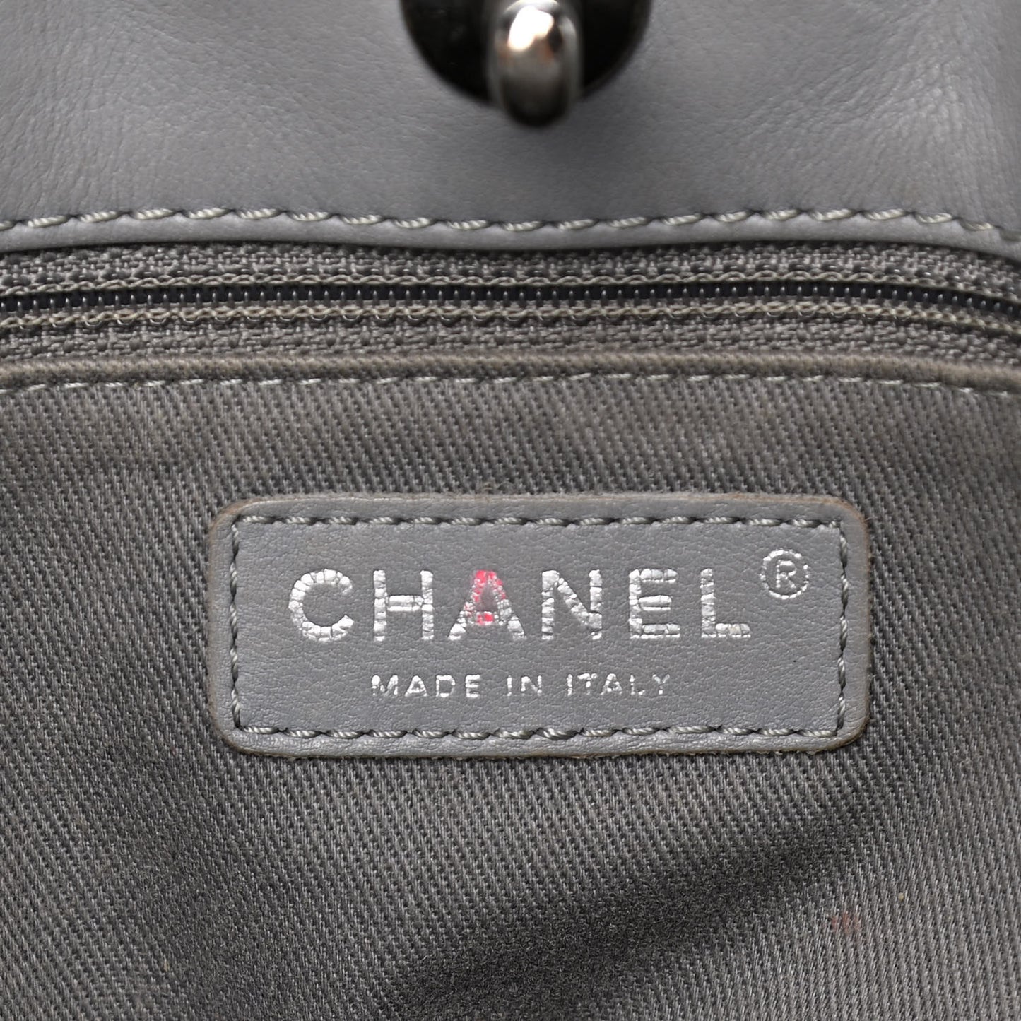 Lambskin Quilted Shopping Tote Grey