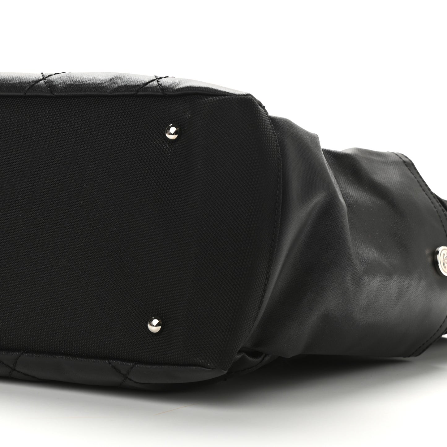 Coated Canvas Quilted Large Paris Biarritz Tote Black