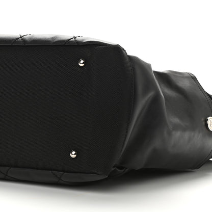 Chanel Coated Canvas Quilted Large Paris Biarritz Tote Black 10 of 10