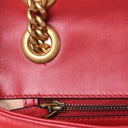 Gucci Calfskin Matelasse Small GG Marmont Shoulder Bag Hibiscus Red 7 of 15