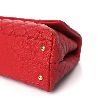 Chanel Caviar Quilted Small Coco Handle Flap Red 10 of 10