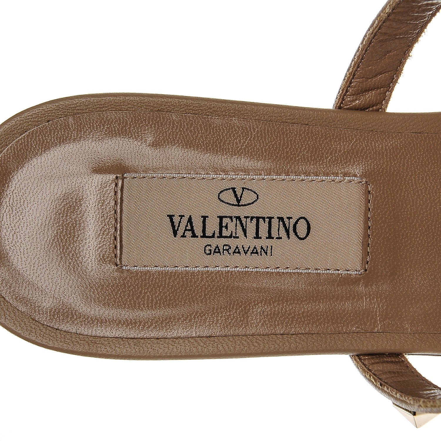 Valentino Garavani Nappa Rockstud Caged Flat Slide Sandals 36.5 Camel Rose 6 of 7