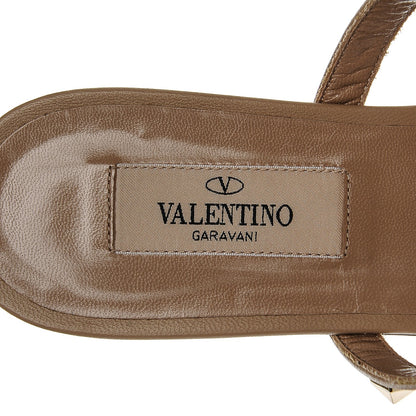 Valentino Garavani Nappa Rockstud Caged Flat Slide Sandals 36.5 Camel Rose 6 of 7