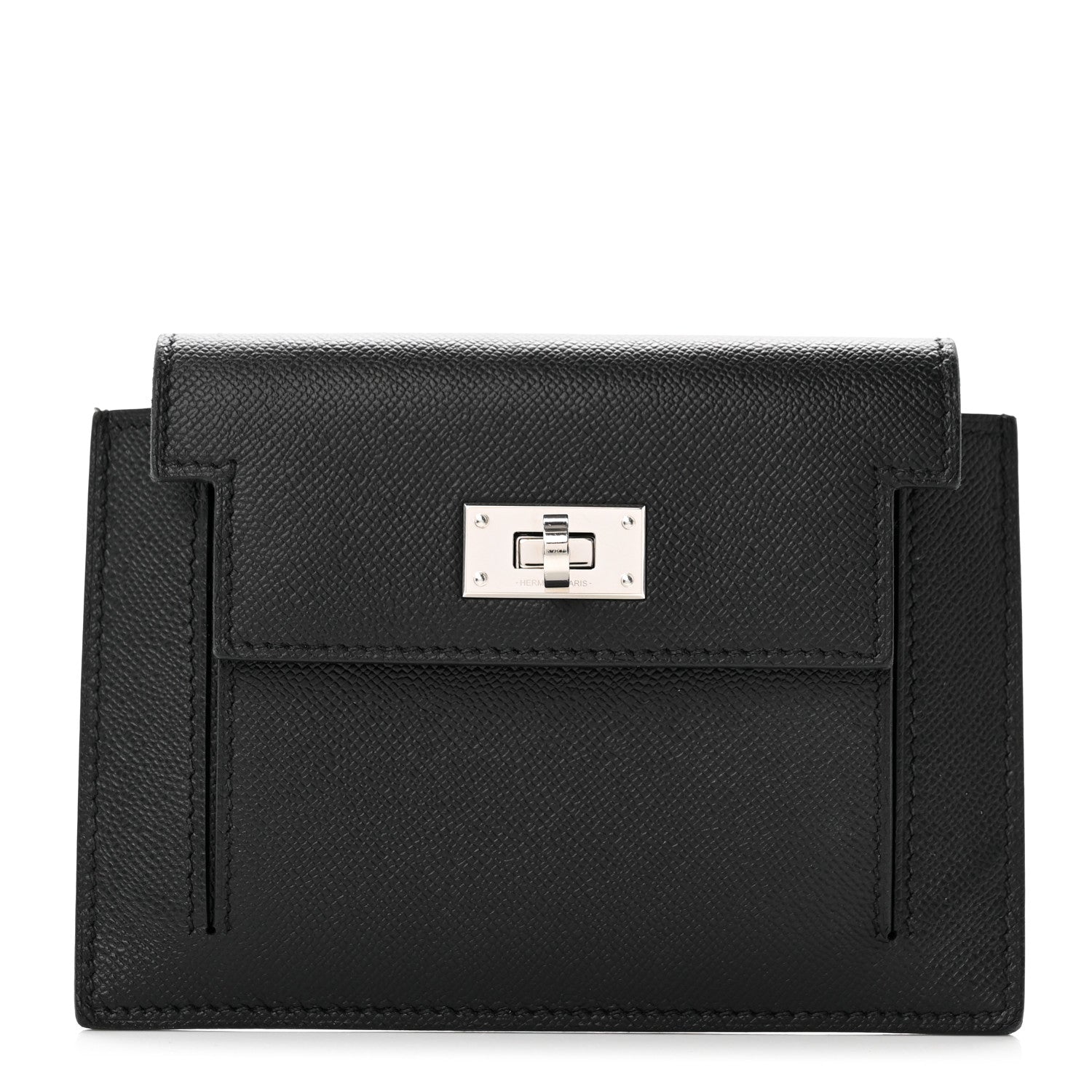 Hermes Epsom Kelly Pocket Compact Wallet Black 1 of 7