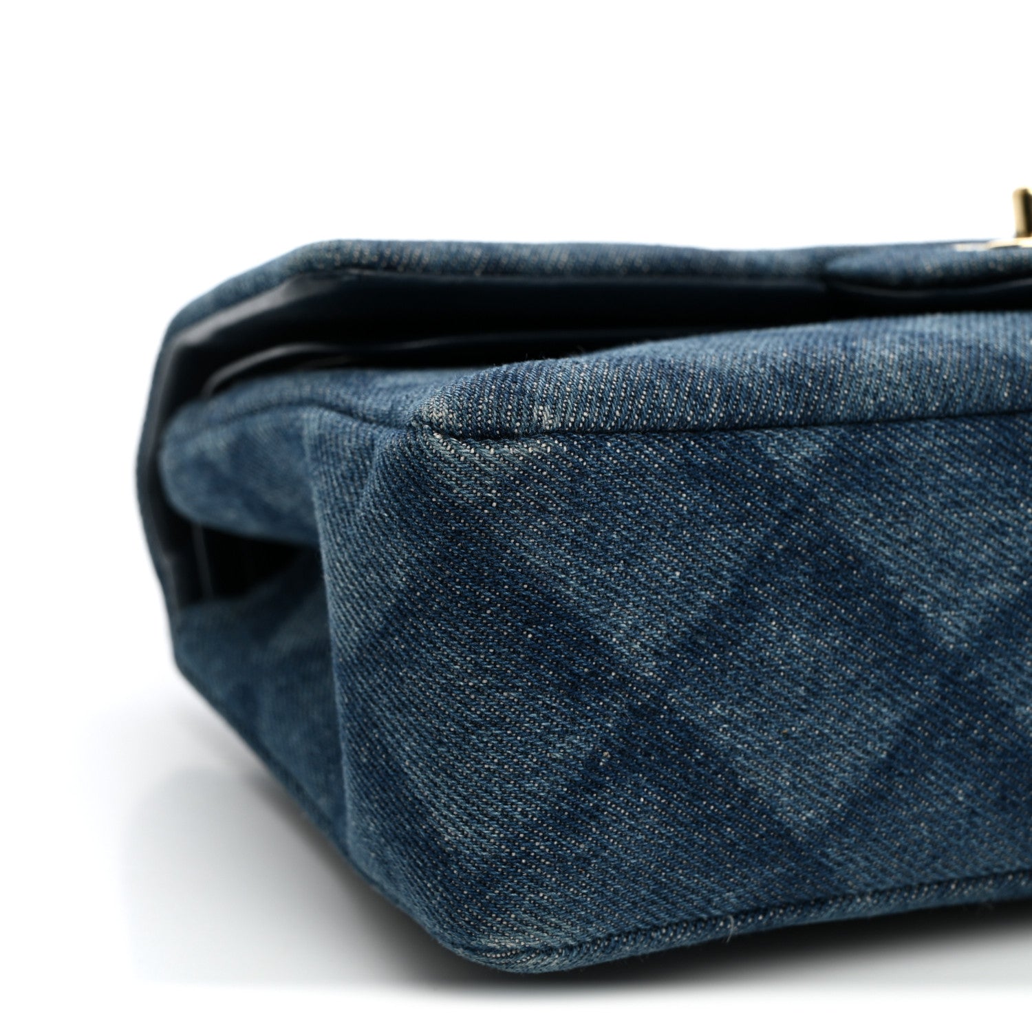 Chanel Printed Denim Quilted Small Double Flap Light Blue 8 of 9