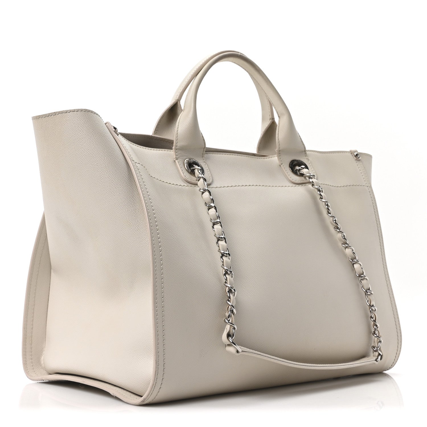 Chanel Caviar Medium Studded Deauville Tote Ivory 2 of 10