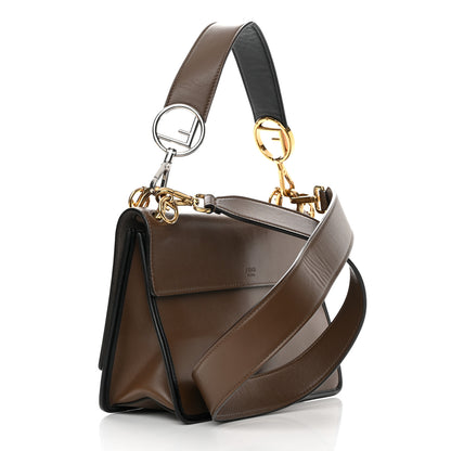 Fendi Vitello Century F is Fendi Bi-Color FF 1974 Embossed Kan I Shoulder Bag Maya Black 3 of 13