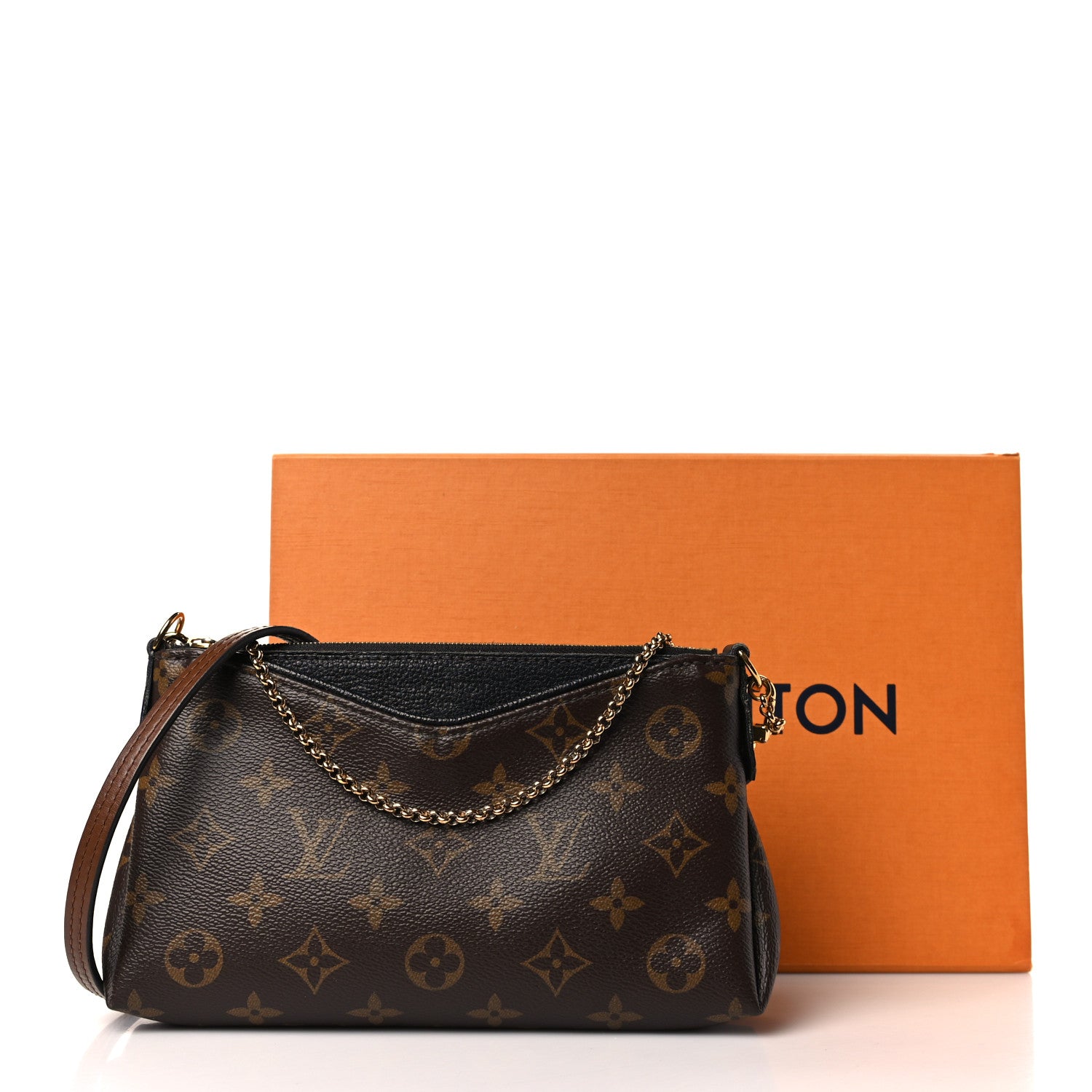 Louis Vuitton Monogram Pallas Clutch Black 9 of 9