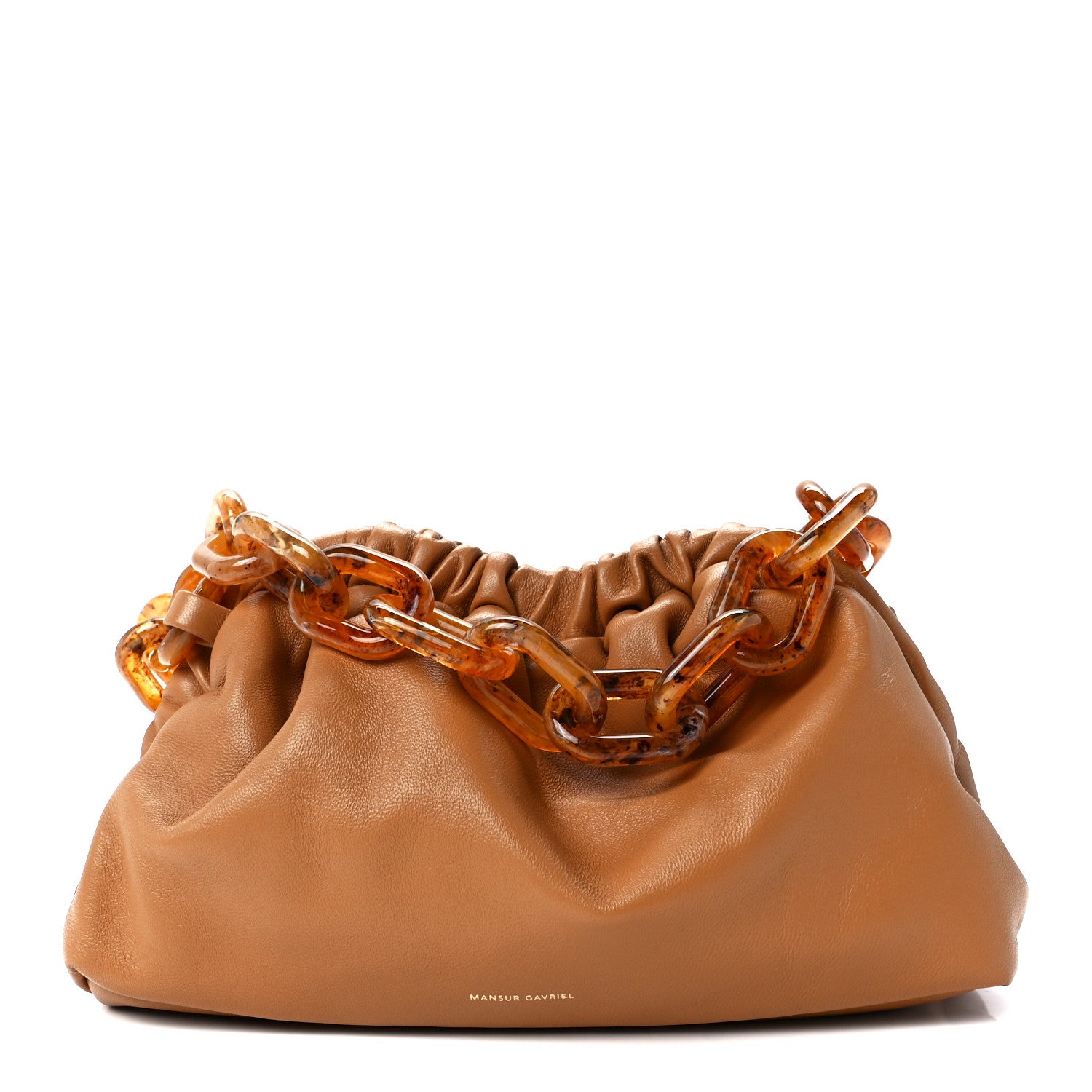 Mansur Gavriel Lambskin Mini Twist Cloud Chain Clutch Caramel 1 of 11