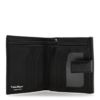 Salvatore Ferragamo Calfskin Gancini French Wallet Black 5 of 12