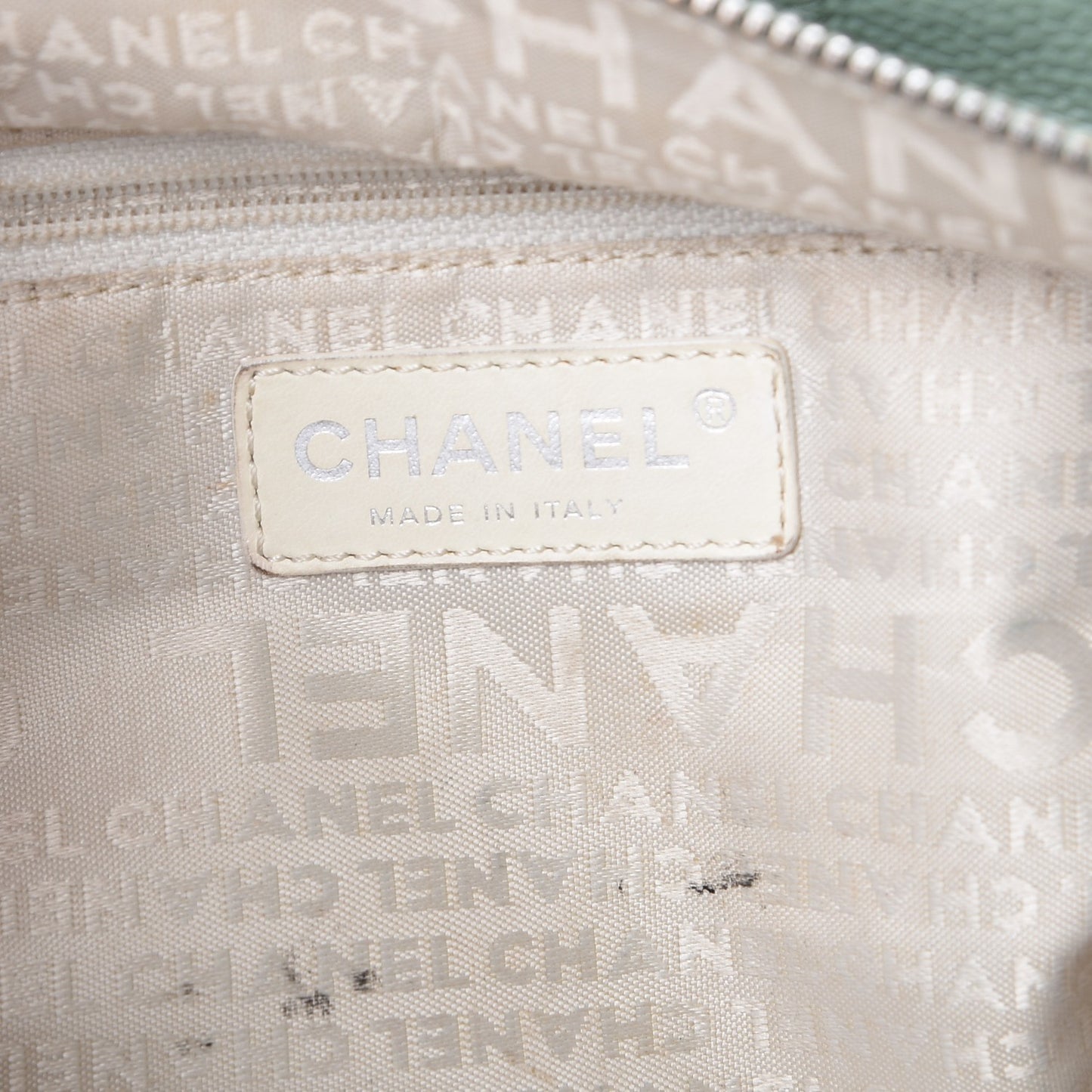 Caviar Square Stitched Tote Green