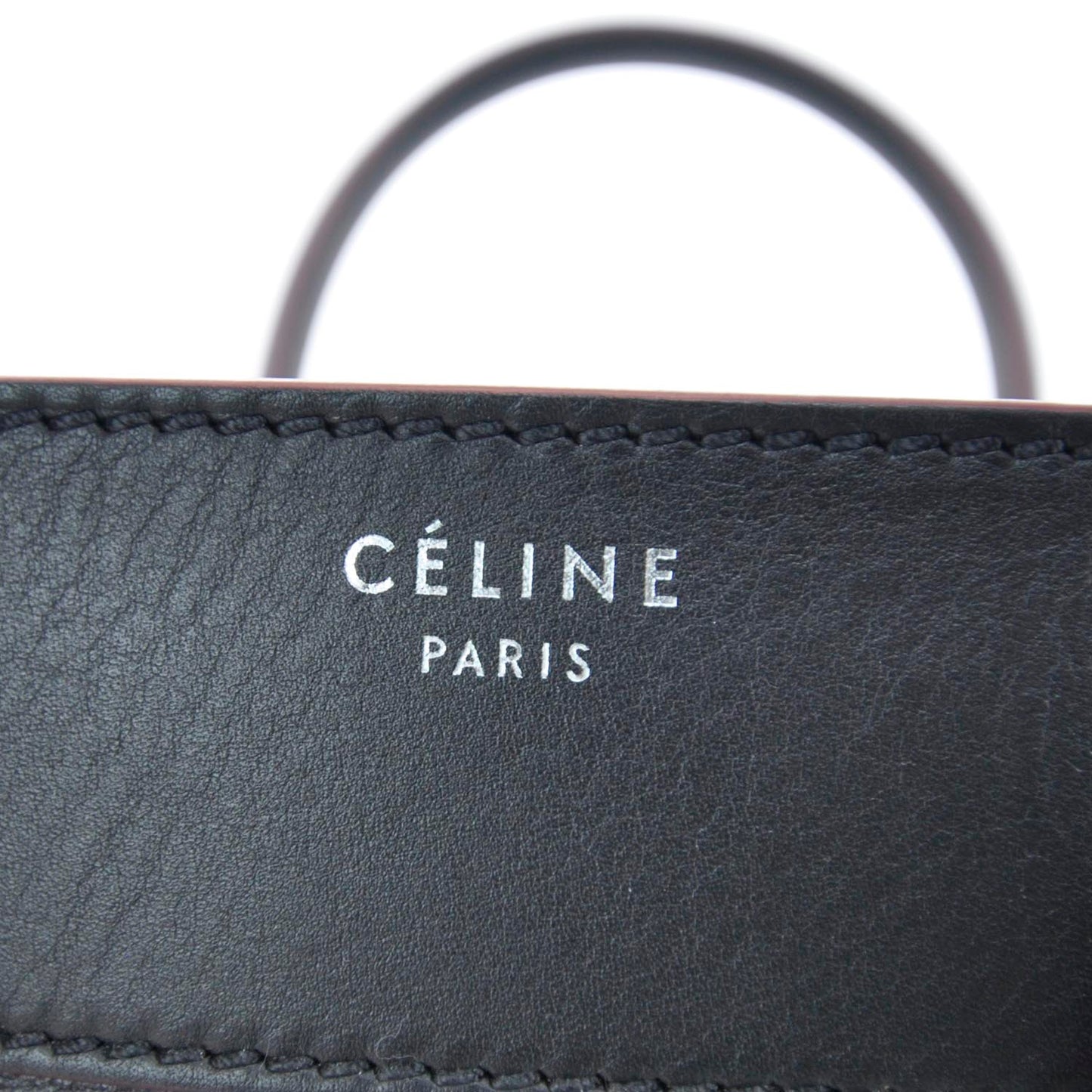 Smooth Calfskin Mini Luggage Black w Pink Trim