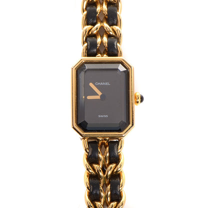 Chanel Stainless Steel Lambskin 20mm Chain Premiere Quartz Watch Gold L 1 of 7