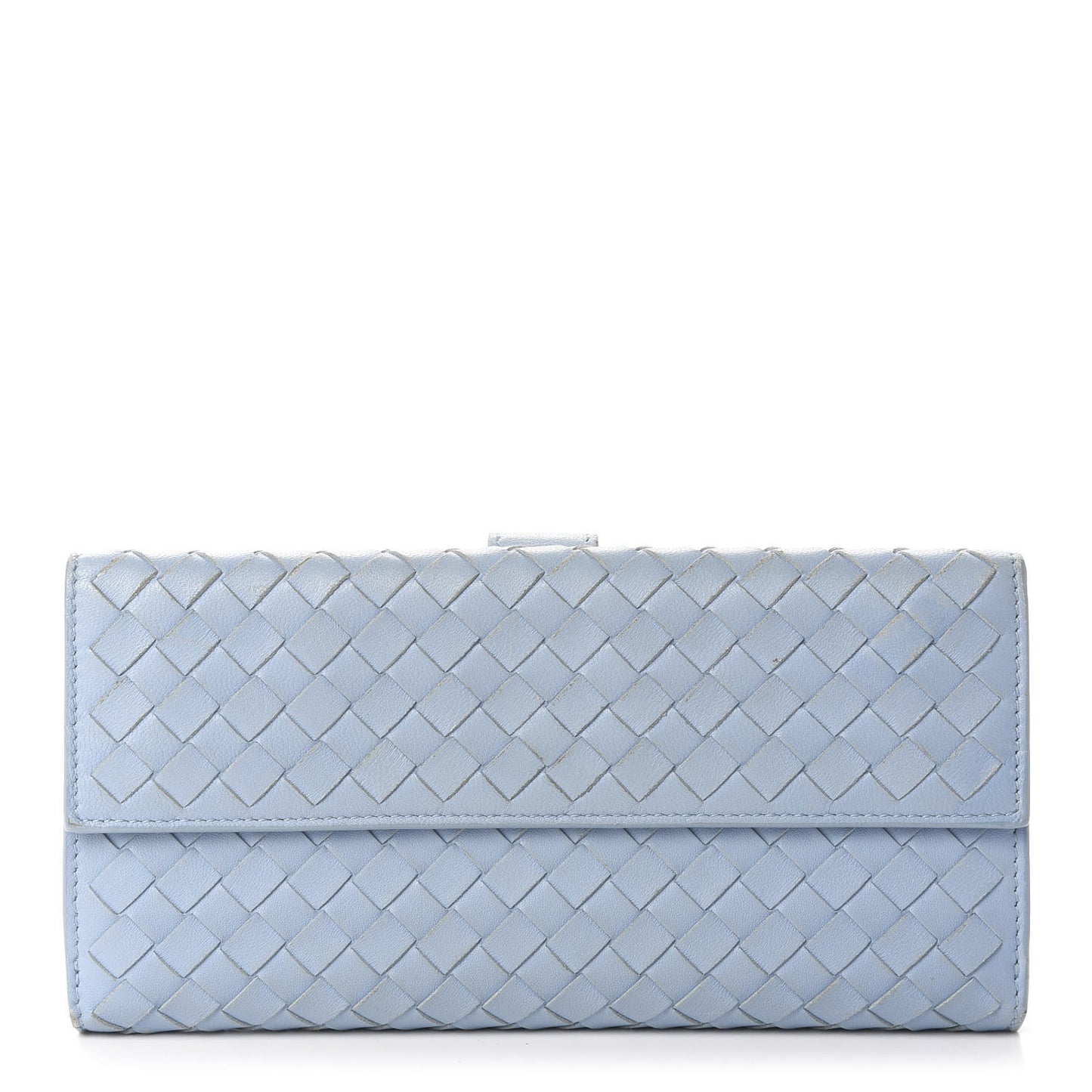 Nappa Intrecciato Continental Wallet Light Blue
