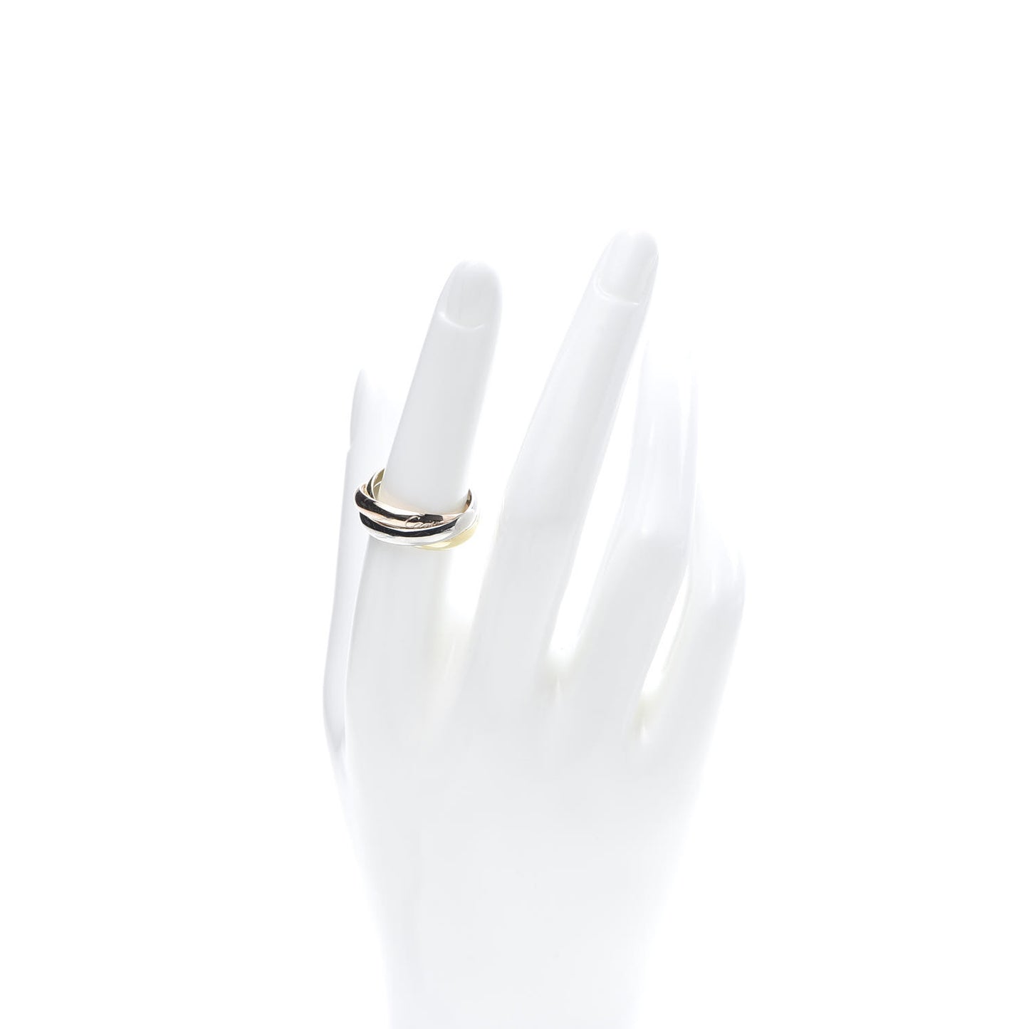 18K Pink Yellow White Gold Small Trinity Ring 55 7.25