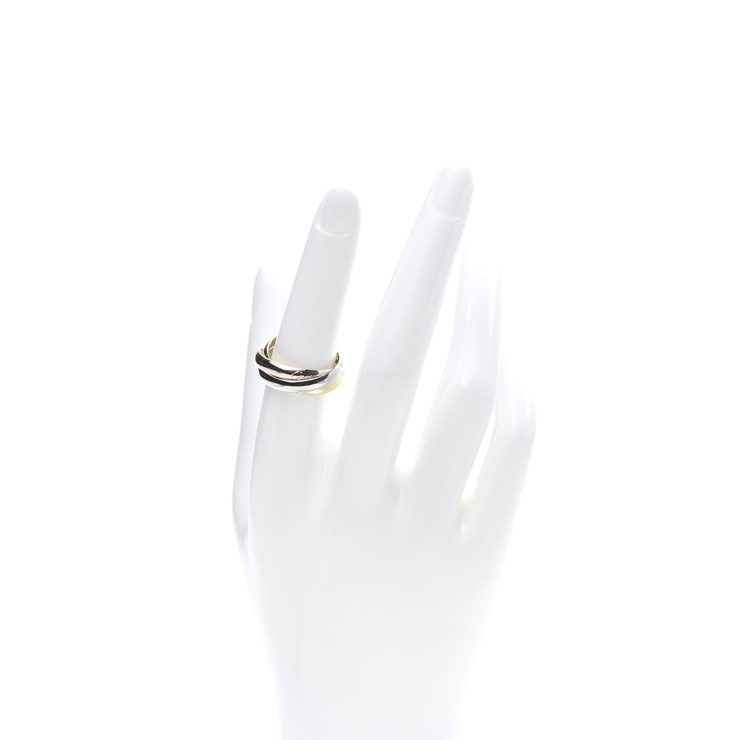 Cartier 18K Pink Yellow White Gold Small Trinity Ring 55 7.25 2 of 7