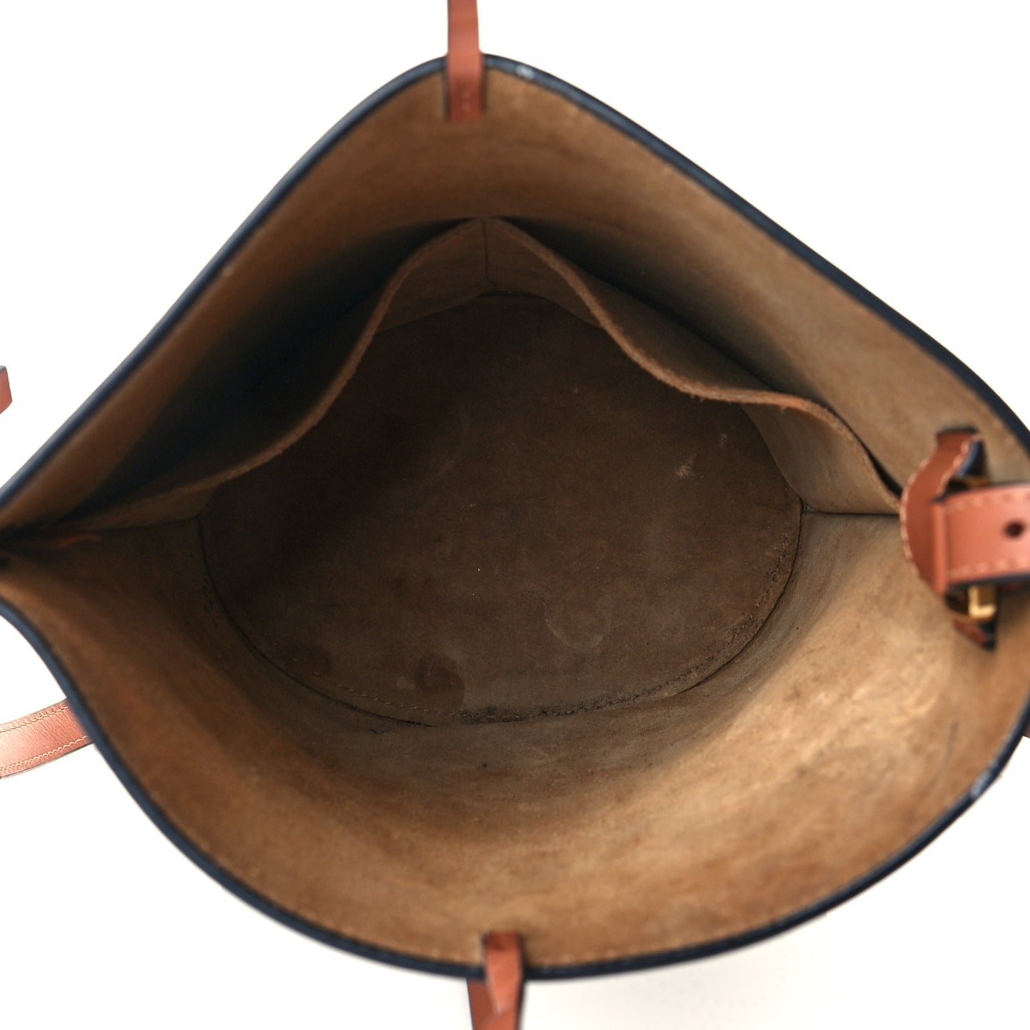 Calfskin Perforated Anagram Gate Bucket Bag Kaolin Tan