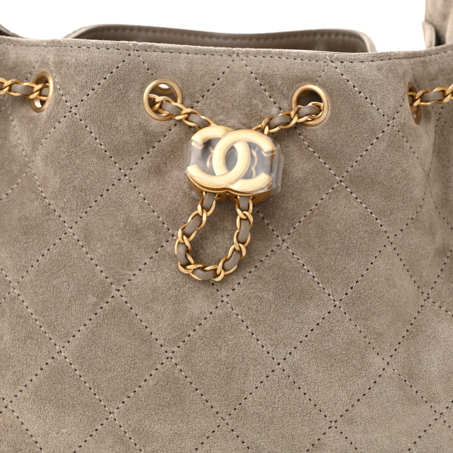 Suede Quilted Small Chanel 25 Handbag Dark Grey