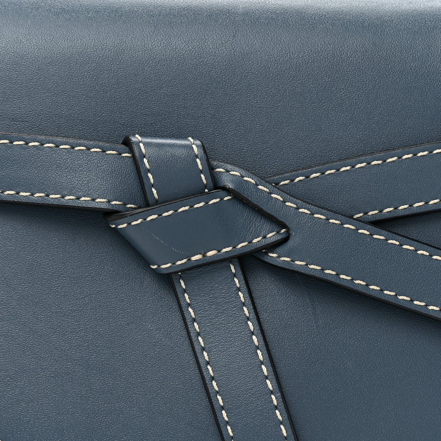 Calfskin Mini Gate Belt Bag Steel Blue
