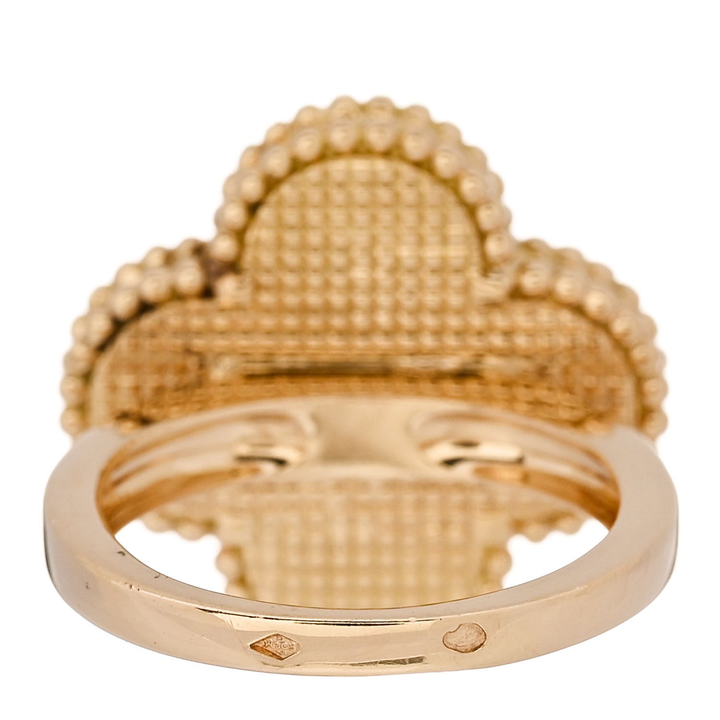 18K Yellow Gold Malachite Magic Alhambra Ring 50 5.25
