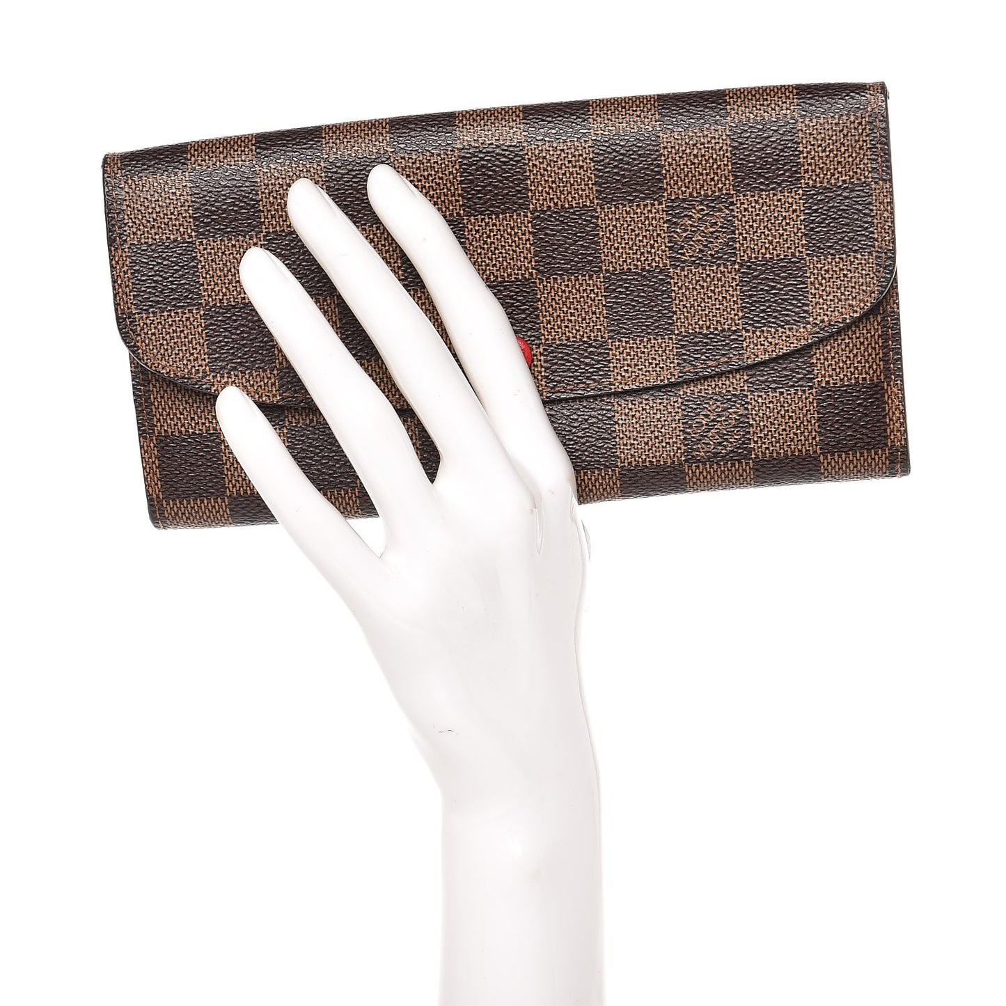 Damier Ebene Emilie Wallet Red