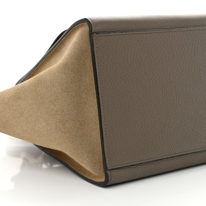 Celine Drummed Calfskin Suede Small Trapeze Souris 8 of 10