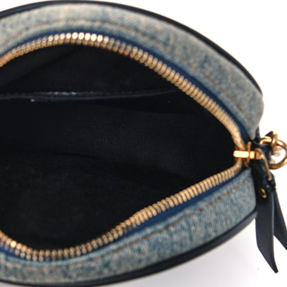 Saint Laurent Denim Quilted Monogram Round Crossbody Bag Rodeo Blue 4 of 8