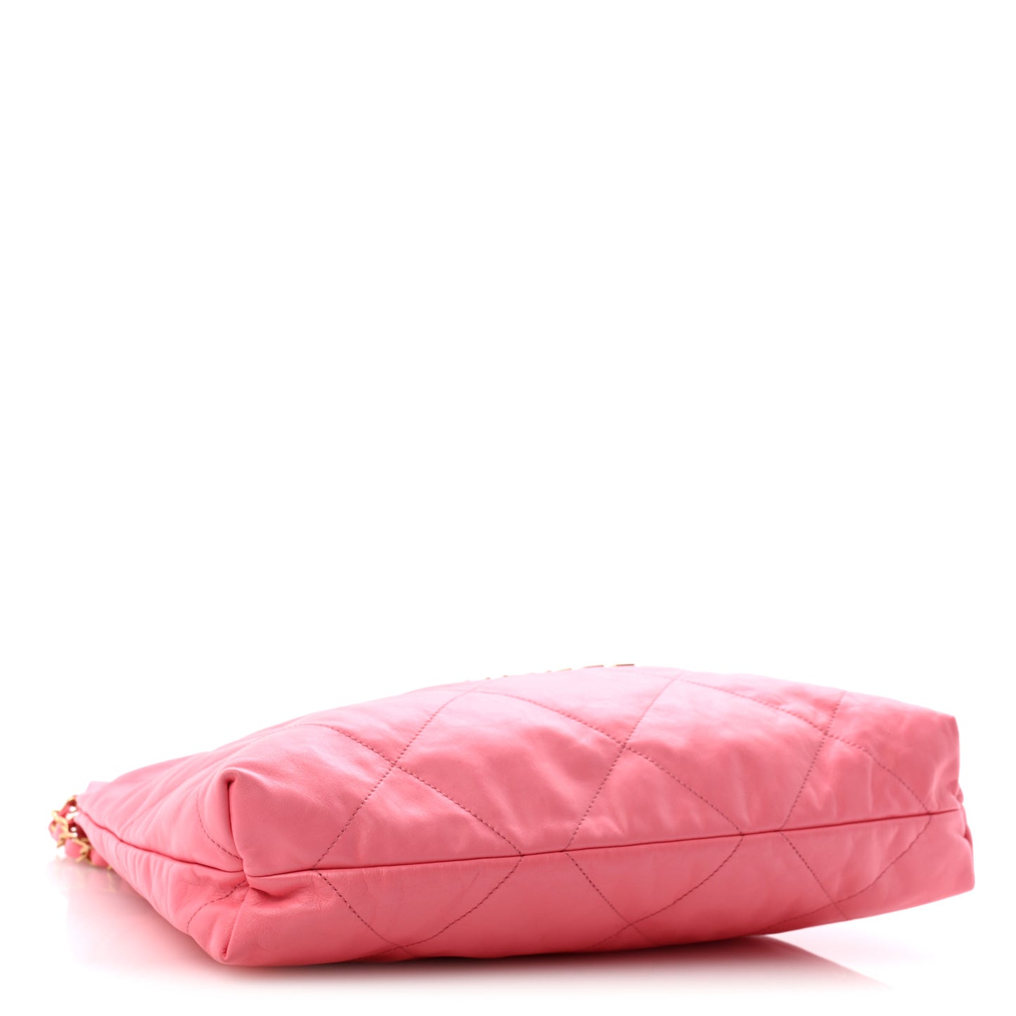 Shiny Calfskin Quilted Chanel 22 Coral Pink