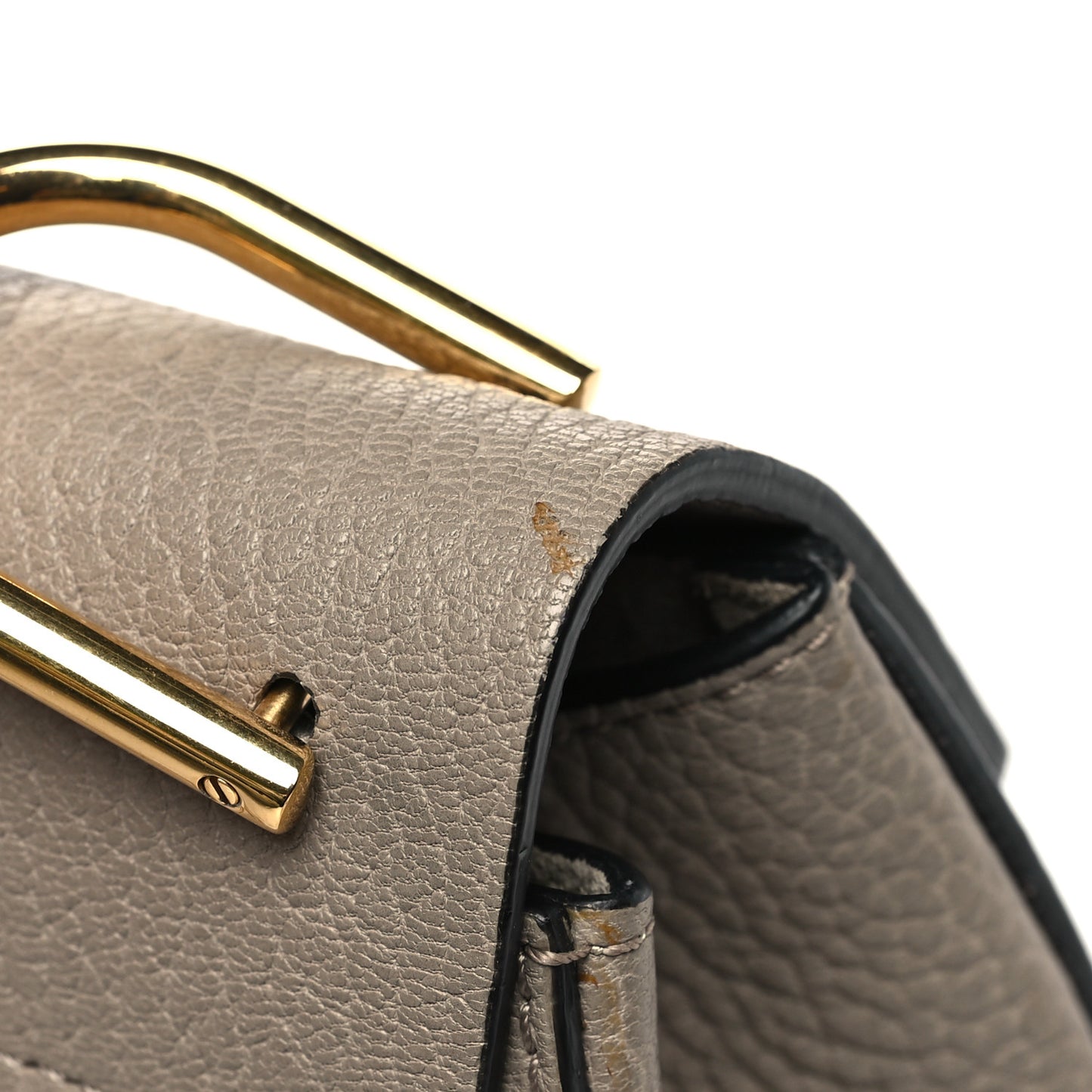 Grained Lambskin Mini Drew Shoulder Bag Motty Grey