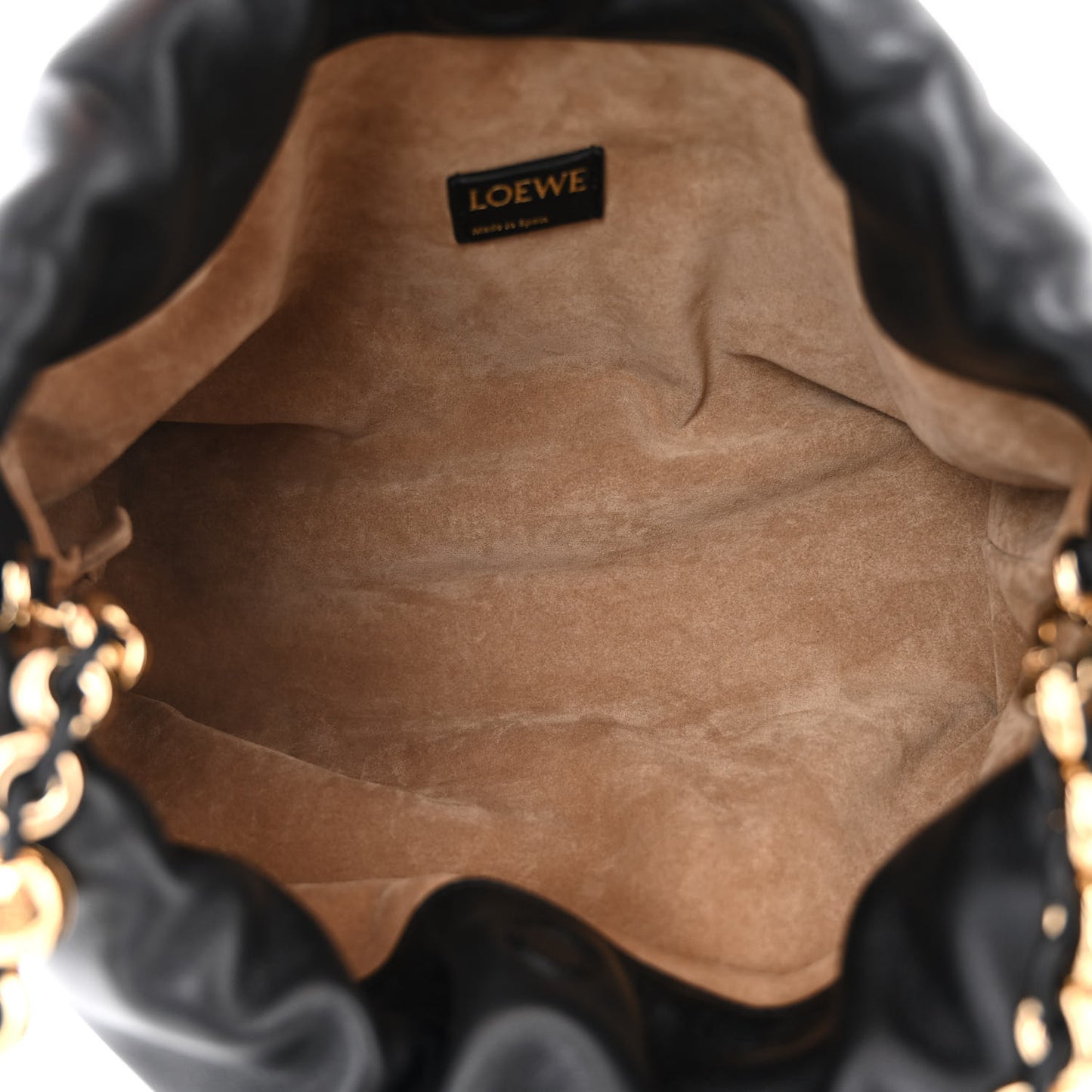 Mellow Nappa Donut Chain Flamenco Knot Clutch Black