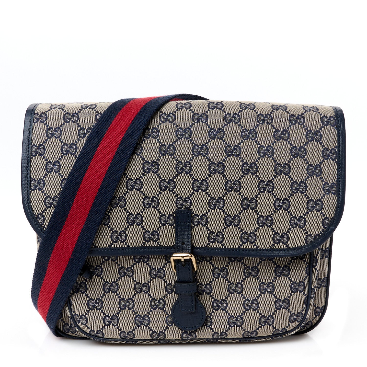 Gucci Monogram Web Childrens Messenger Bag Beige Blue 1 of 11