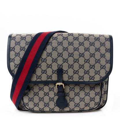 Gucci Monogram Web Childrens Messenger Bag Beige Blue 1 of 11