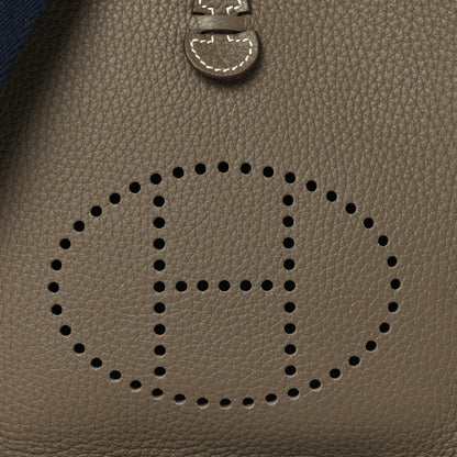 Hermes Taurillon Clemence Amazone Evelyne TPM Etoupe Bleu Indigo 8 of 10