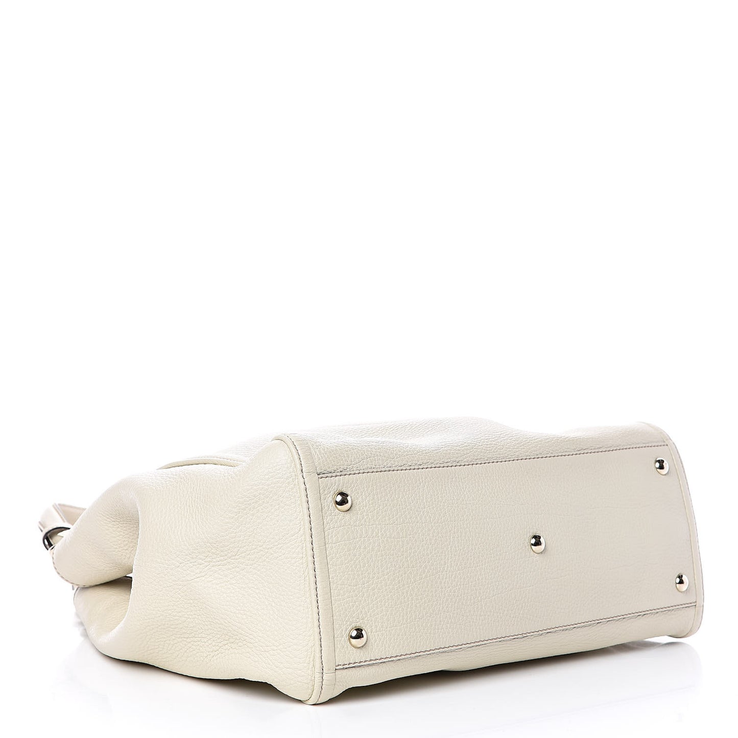 Pebbled Calfskin Medium Soho Shoulder Bag Off White
