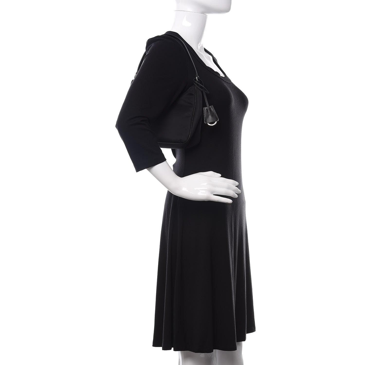 Prada Tessuto Nylon Mini Re-Edition 2000 Bag Black 2 of 10