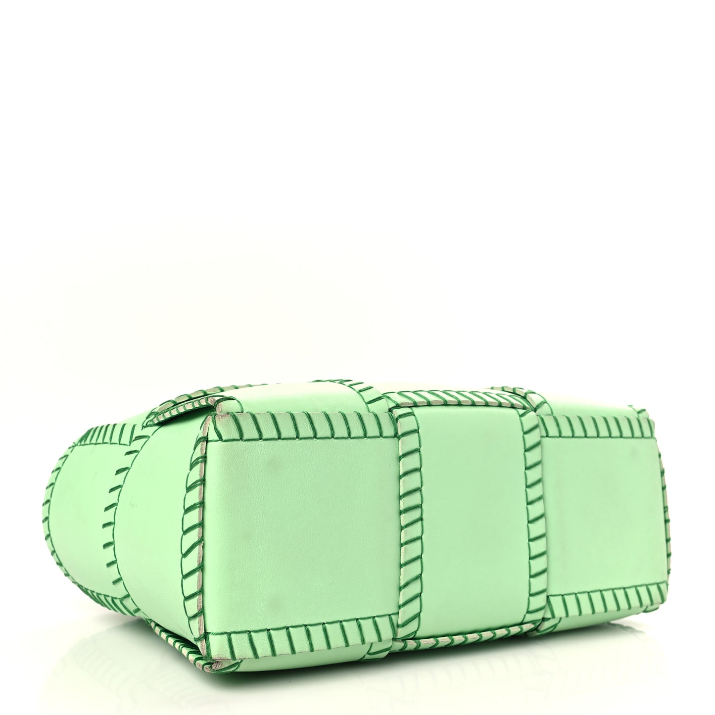 Nappa Maxi Intrecciato Overlock Stitched Small Arco Tote Wasabi Parakeet