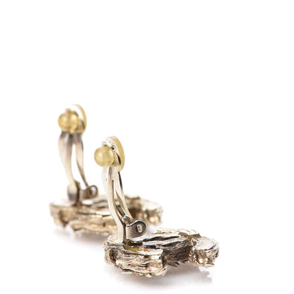 Chanel Leaf CC Clip On Earrings Gold 3 of 4