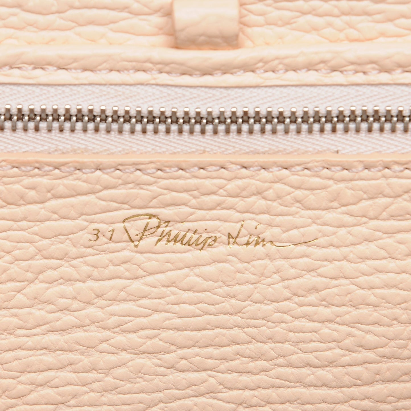 3.1 Textured Calfskin Mini Pashli Satchel White Peach