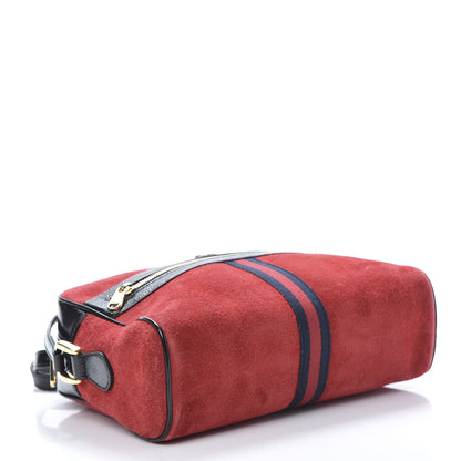 Gucci Suede Patent Web Small Ophidia Shoulder Bag Hibiscus Red Black 3 of 10