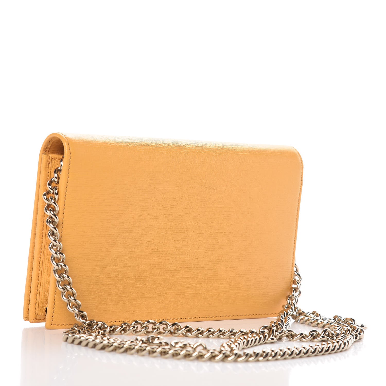 Gucci Textured Calfskin Medium Betty Chain Wallet Yellow 3 of 8