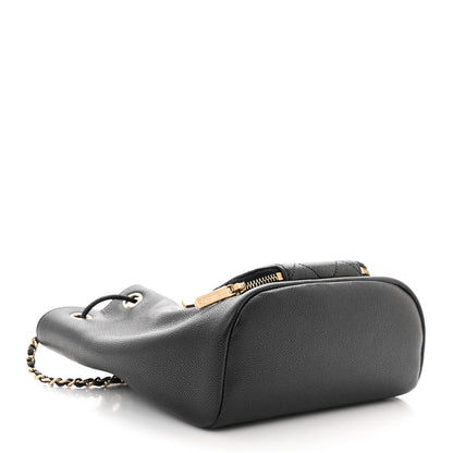 Chanel Caviar Quilted CC Pocket Bucket Bag Black 4 of 11