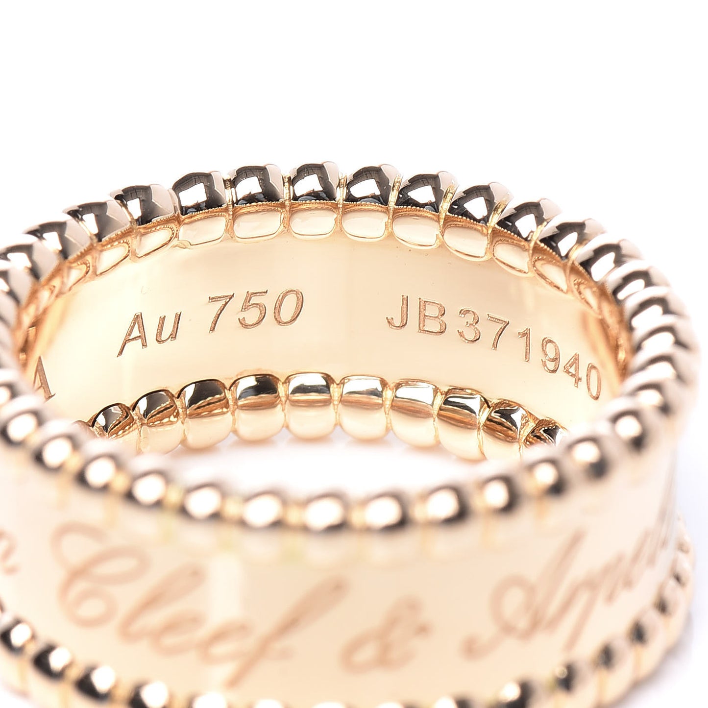 18K Yellow Gold Perlee Signature Ring 47 4.25