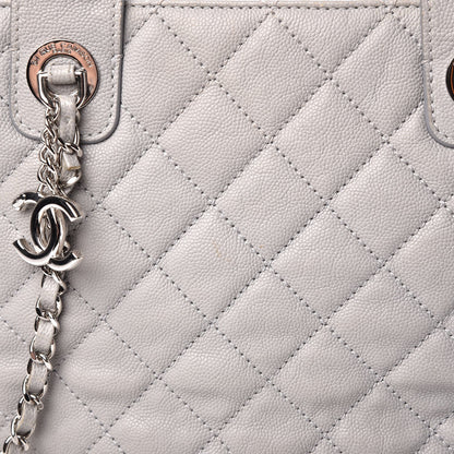 Chanel Caviar Quilted Top Handle Shopping Tote Grey 18 of 18