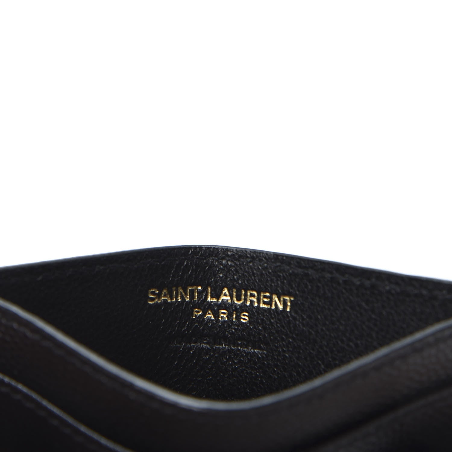 Saint Laurent Grain De Poudre Matelasse Chevron Monogram Credit Card Case Black 7 of 8