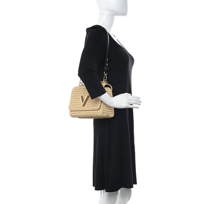 Louis Vuitton Madgascan Raffia Woven Twist Shoulder Bag MM Natural 2 of 9