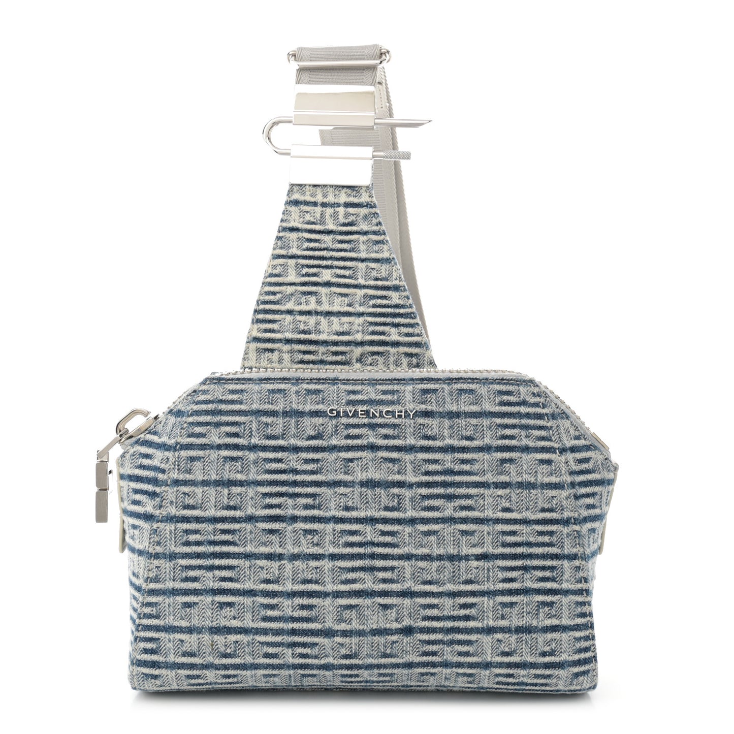 Denim Logo 4G Print Antigona Crossbody Bag Light Blue